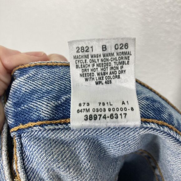 Levis Denim Bermudas Shorts Womens 12 Blue 100% Cotton High Rise - Picture 16 of 16